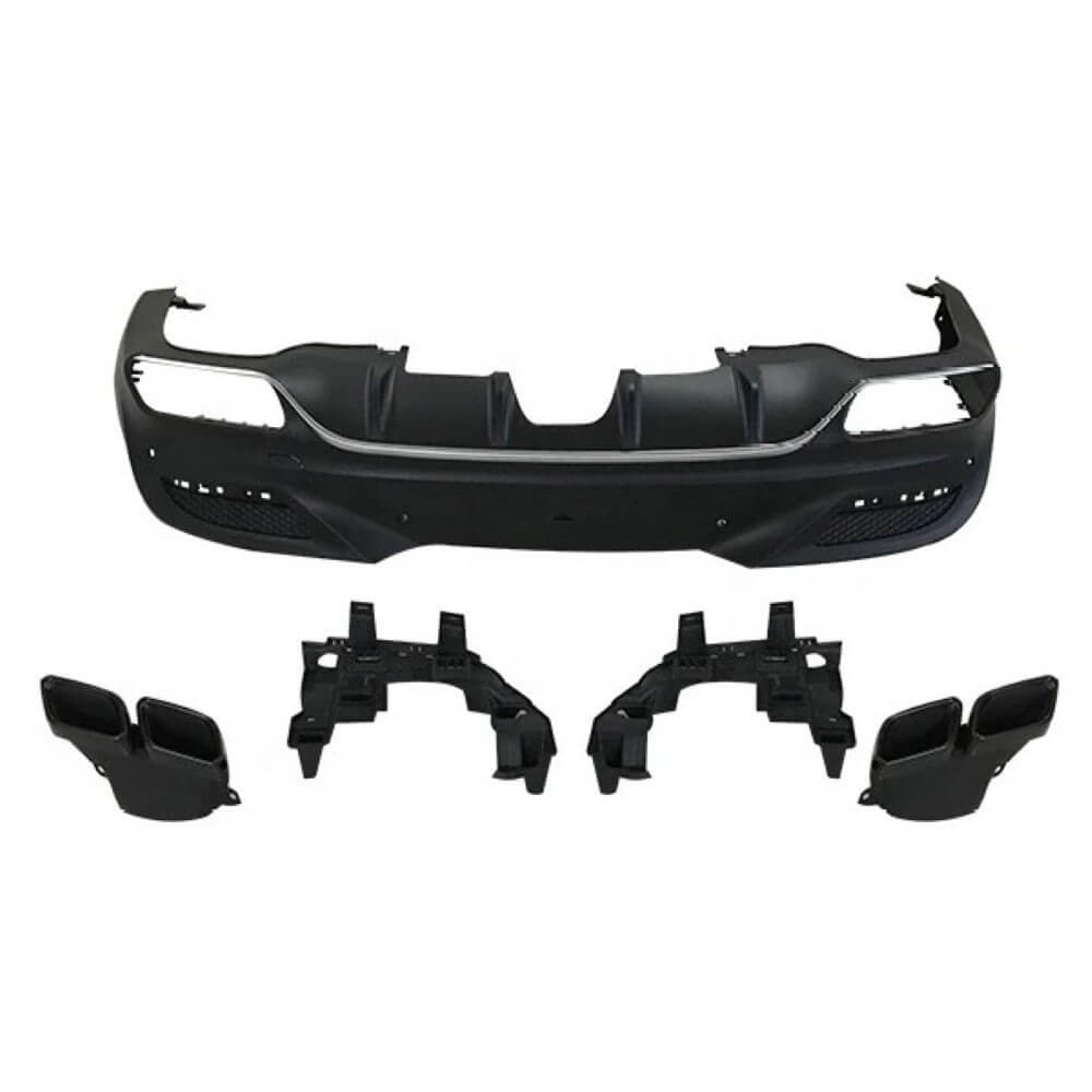 Motokrafta AMG GLE63 Style Rear Bumper Lip Diffuser with Exhaust Tips – Compatible with Mercedes-Benz GLE Coupe C292 (2016–2019) | Splitter Skirts
