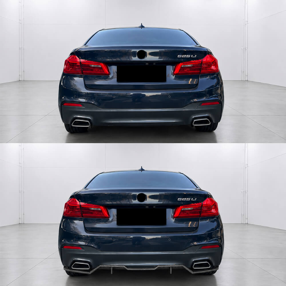 Motokrafta M Sport Blade Style Rear Bumper Lip Diffuser – Compatible with BMW 5 Series G30 (2017–2021) | Gloss Black Splitter Skirts - Image 2