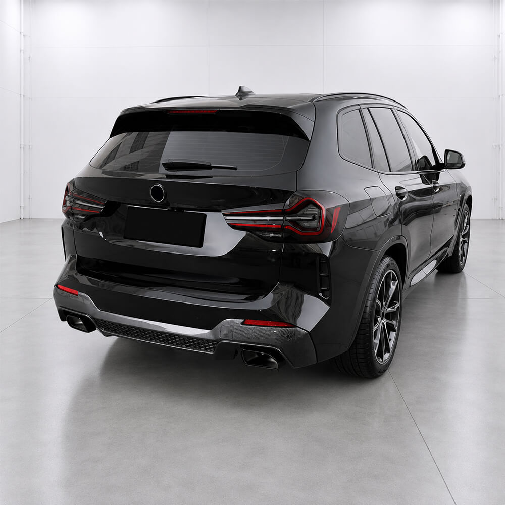 Motokrafta M Sport Style Carbon Fiber Rear Bumper Lip Diffuser – Compatible with BMW X3 G01 LCI (2022–2025) | Splitter Skirts - Image 2