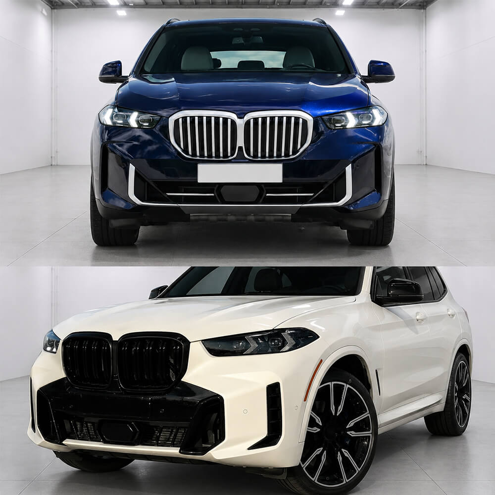 Motokrafta M Sport Style Front Bumper Lip Splitter – Compatible with BMW X5 G05 LCI (2023+) | Gloss Black Aero Knight Kit Skirts Diffuser - Image 2