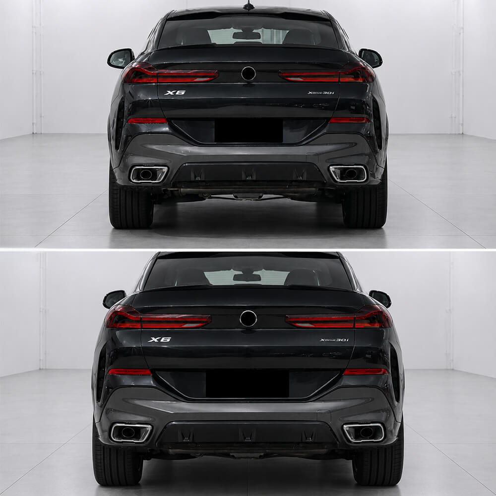 Motokrafta M Performance Rear Bumper Lip Diffuser – Compatible with BMW X6 G06 (2019+) M Sport | Gloss Black Skirt Splitter Spoiler - Image 2