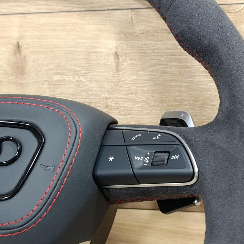 Motokrafta Alcantara Steering Wheel - Compatible With Audi A7 Model (2017+) | Premium Upgrade - Image 3