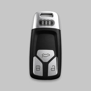 Motokrafta 3-Button Key Shell Cover –Compatible with Audi | Black & Silver Replacement Key Fob Housing