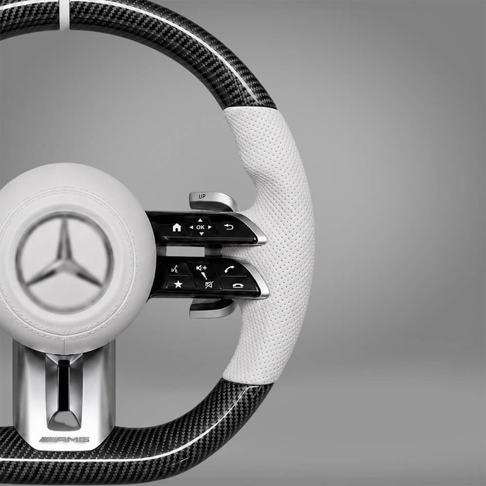 Motokrafta Carbon Finish Steering Wheel - Compatible With GLA (2015+) | Sport Style Upgrade - Image 2