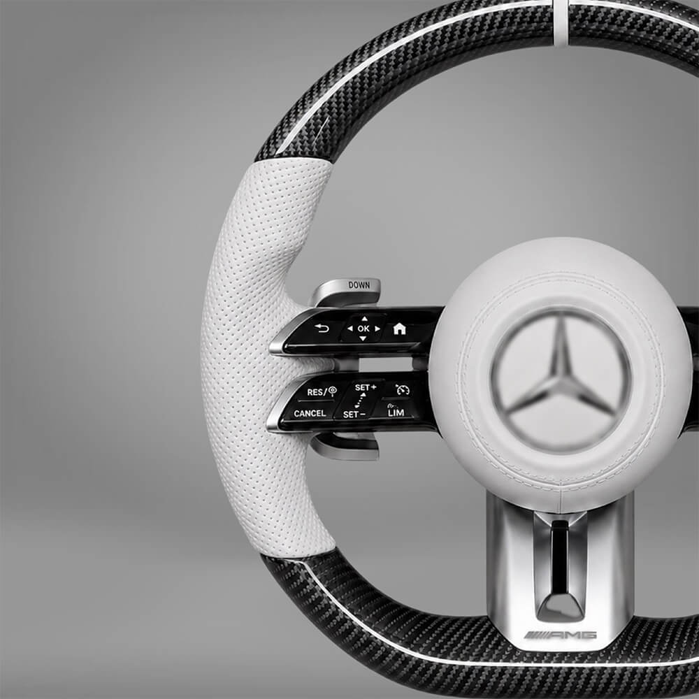 Motokrafta Carbon Finish Steering Wheel - Compatible With A Class (2015+) | Sport Style Upgrade - Image 3