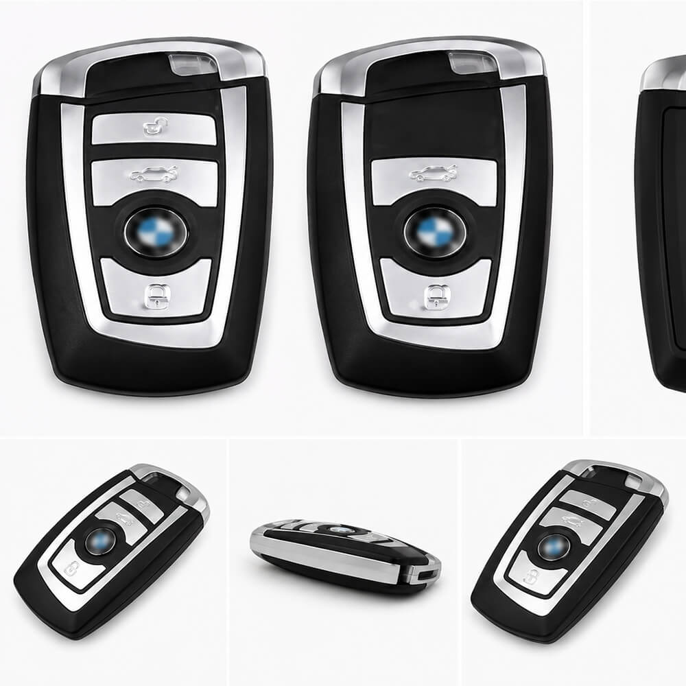 Motokrafta BMW 3-Button Key Shell Cover – Black & Silver Replacement Housing - Image 2