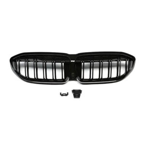 Motokrafta Gloss Black Front Kidney Grille – Compatible with BMW 3 Series G20 (2019–2022) Front Bumper Grill Replacement