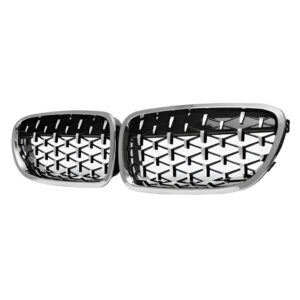 Motokrafta Diamond Style Chrome Front Kidney Grille – Compatible with BMW 5 Series F10  (2010–2017) Front Bumper Grill Replacement