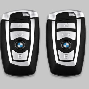 Motokrafta BMW 3-Button Key Shell Cover – Black & Silver Replacement Housing