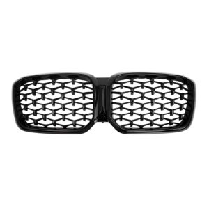 Motokrafta Diamond Style Glossy Black Front Kidney Grille – Compatible with BMW X3 G01 (2022) Front Bumper Grill Replacement