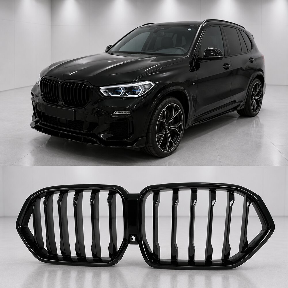 Motokrafta Glossy Black Front Kidney Grille – Compatible with BMW X6 G06 (2019–2023) - Image 2