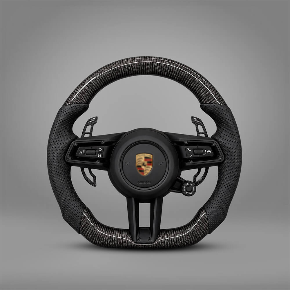 Motokrafta Carbon Finish Steering Wheel - Compatible With Porsche Cayenne Model (2010+) | Performance Upgrade