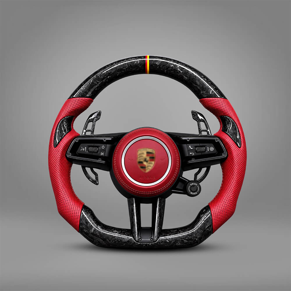 Motokrafta Carbon Finish Steering Wheel - Compatible With Porsche Cayenne Model (2010+) | Performance Upgrade