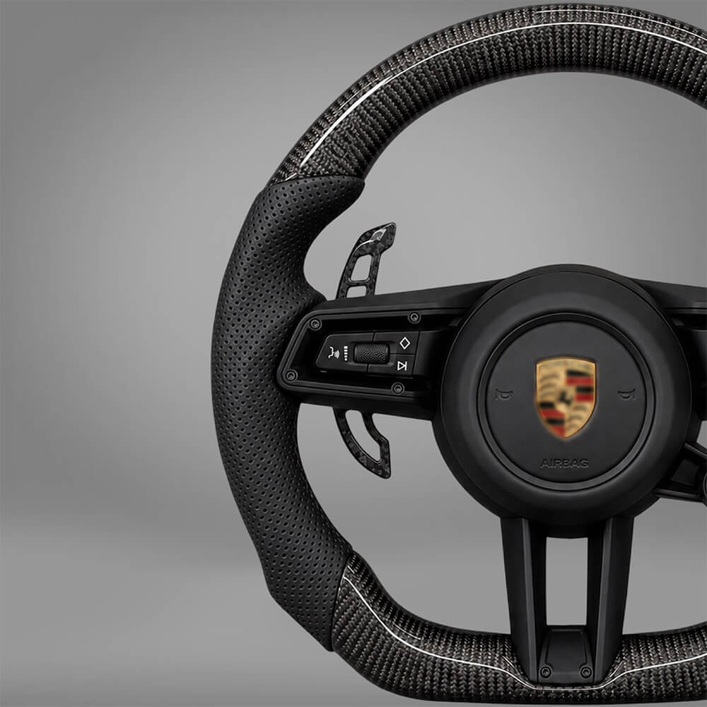 Motokrafta Carbon Finish Steering Wheel - Compatible With Porsche Cayenne Model (2010+) | Performance Upgrade - Image 2