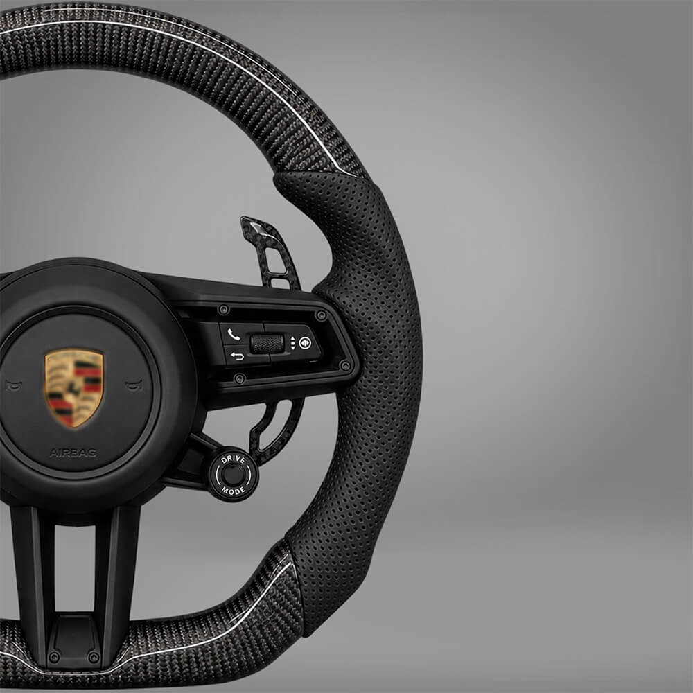 Motokrafta Carbon Finish Steering Wheel - Compatible With Porsche Cayenne Model (2010+) | Performance Upgrade - Image 3