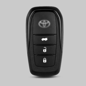 Motokrafta 3-Button Key Shell Cover – Compatible with Toyota | Black Replacement Key Fob Housing