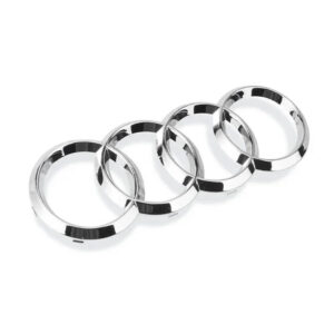 Motokrafta 285mm Chrome Front Grille Logo Badge Emblem – Compatible with Audi | Grill Letter Logo Sticker