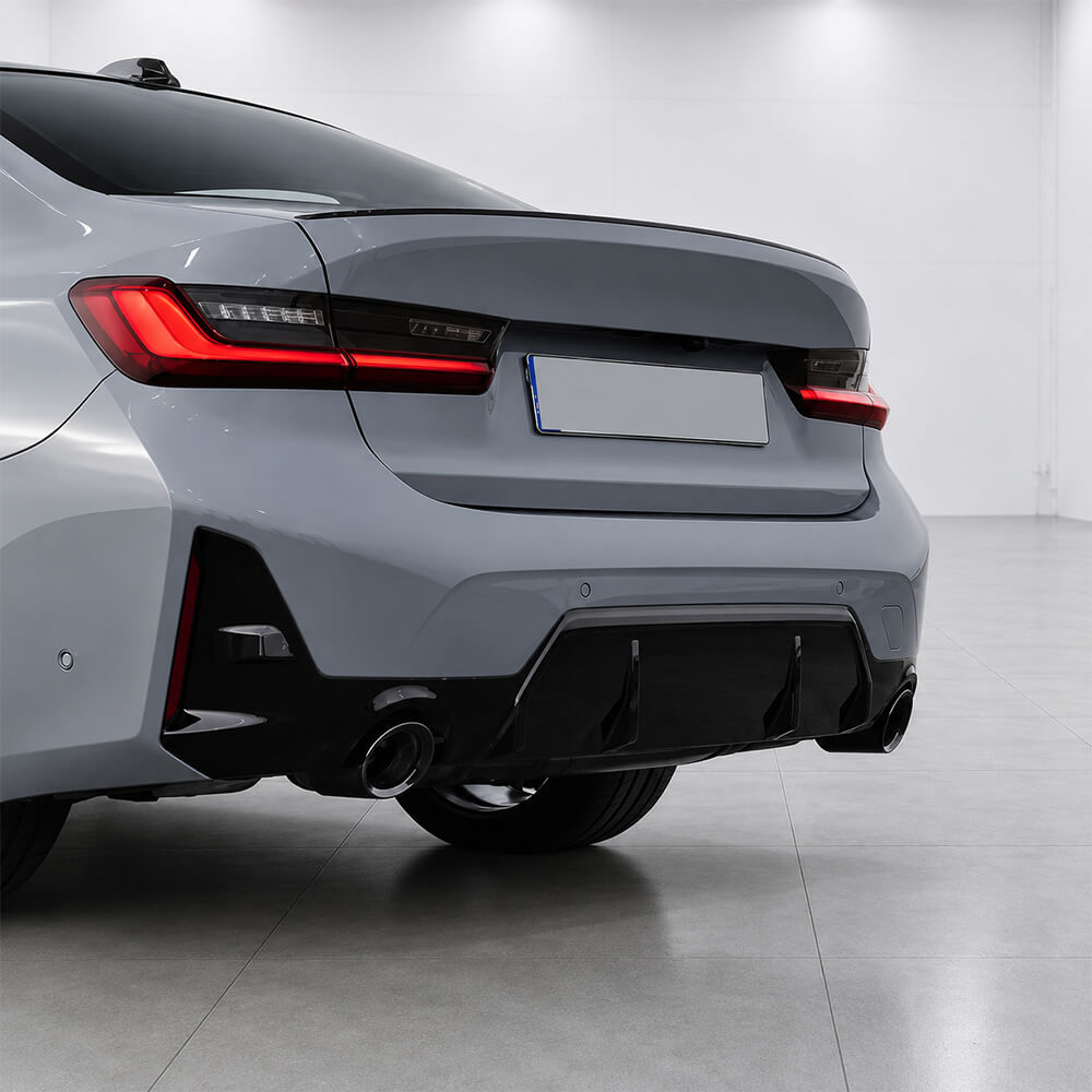 Motokrafta M Performance Style Carbon Fiber Rear Bumper Diffuser – Compatible with BMW 3 Series G20/G28 LCI (2023+) | M Sport Rear Lip - Image 2