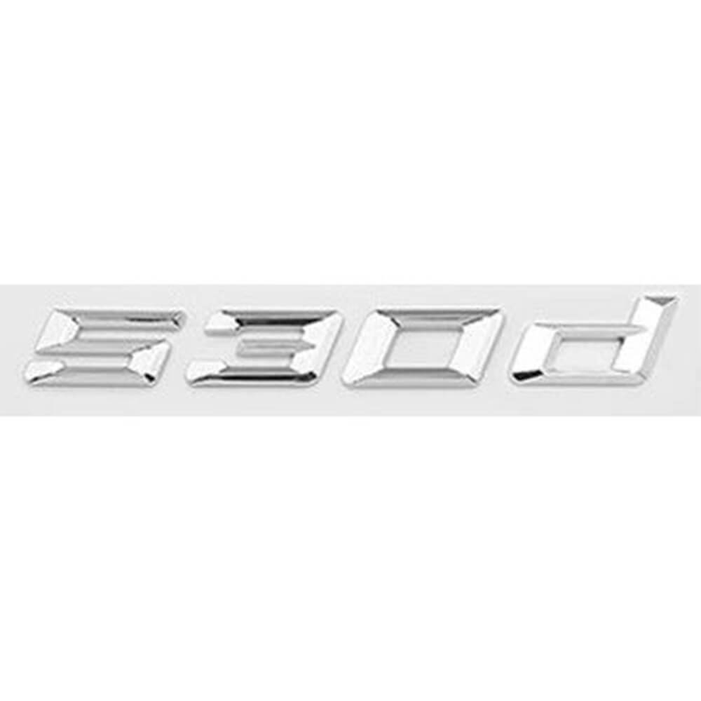 Motokrafta 530d Chrome Badge Emblem Logo Letter – Compatible with BMW 5 Series | Rear Trunk Boot Badge