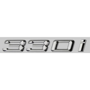 Motokrafta 330i Style Chrome Badge Logo Emblem Letter – Compatible with BMW 3 Series | Rear Trunk Boot Badge