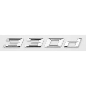 Motokrafta 330d Chrome Badge Emblem Logo Letter – Compatible with BMW 3 Series | Rear Trunk Boot Badge