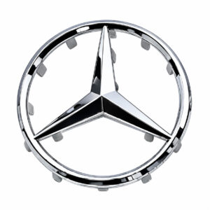 Motokrafta 52mm Steering Wheel Grill Letter Logo Badge Emblem – Compatible with Mercedes-Benz | Big Pins Emblem Sticker