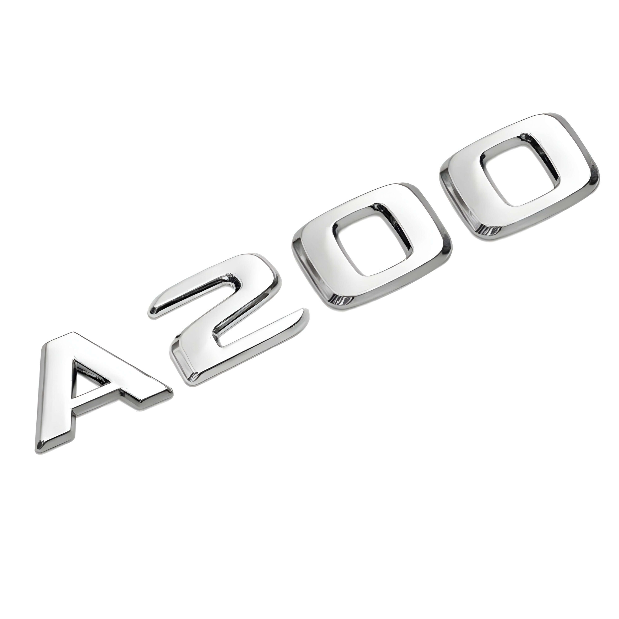 Motokrafta A200 Chrome Trunk Letters Emblem Logo Badge – Compatible with Mercedes-Benz | Boot Decal Sticker