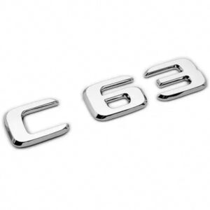 Motokrafta C63 Chrome Trunk Letter Logo Badge Emblem Decal Sticker – Compatible with Mercedes-Benz | Rear Boot Badge