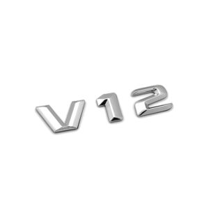 Motokrafta  V12 Letter Logo Badge Emblem Sticker – Compatible with Mercedes-Benz | Trunk Boot Decal