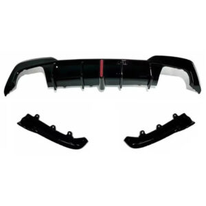 Motokrafta V-Ten Style Carbon Fiber Rear Bumper Diffuser with LED Light – Compatible with BMW 3 Series G20 M Sport (2019–2022) | After Lip Splitter Skirts