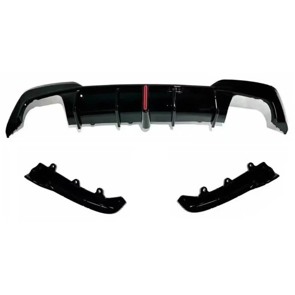Motokrafta V-Ten Style Carbon Fiber Rear Bumper Diffuser with LED Light – Compatible with BMW 3 Series G20 M Sport (2019–2022) | After Lip Splitter Skirts