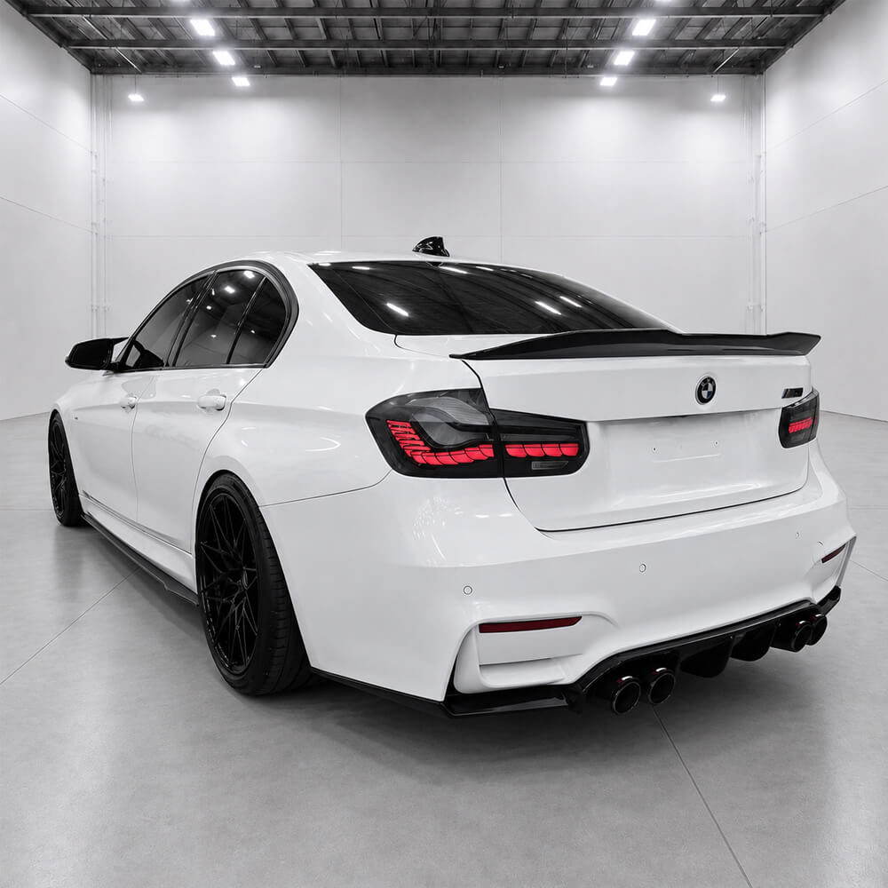 Motokrafta M3 M4 Style Glossy Black Rear Trunk Wing Spoiler – Compatible with BMW 3 Series F30/F80 (2012–2018) | Ducktail Boot Lip - Image 2