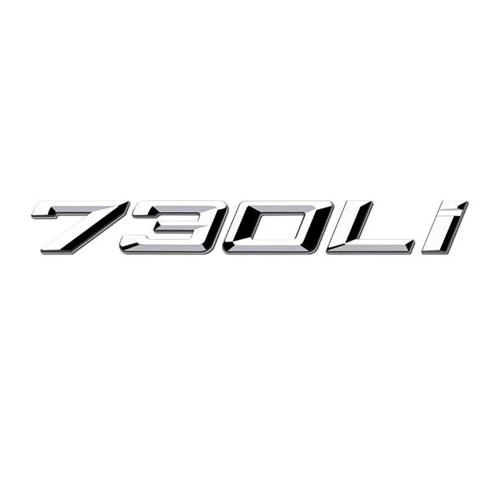 Motokrafta 730Li Chrome Badge Emblem Logo Letter – Compatible with BMW 7 Series | Rear Trunk Boot Badge