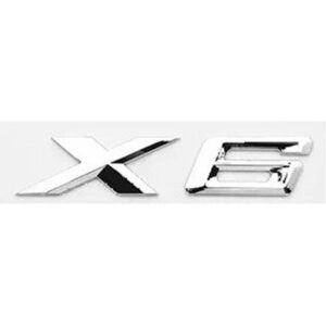 Motokrafta BMW X6 Chrome Badge Emblem Logo Letter – Compatible with BMW X6 E71 & G06 | Rear Trunk Boot Nameplate