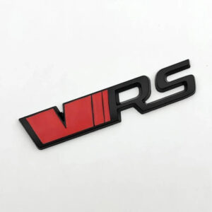 Motokrafta VRS Style Chrome Red Black Logo Badge Emblem – Compatible with Skoda | VRS Letter Logo Sticker