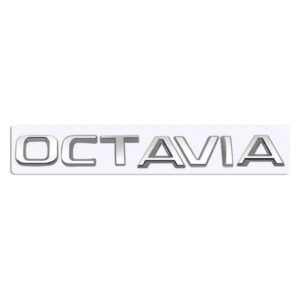 Motokrafta Chrome Letter Logo Badge Emblem – Compatible with Skoda Octavia | Front Rear Exterior Logo Sticker