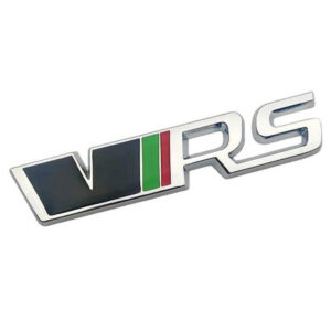 Motokrafta VRS Style Black Chrome Logo Badge Emblem – Compatible with Skoda  | VRS Letter Logo Sticker
