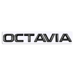 Motokrafta Octavia Style Black Logo Badge Emblem Sticker – Compatible with Skoda Octavia | Rear Trunk Boot Letter Badge
