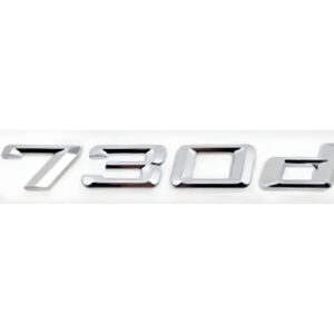 Motokrafta 730d Chrome Badge Emblem Logo Letter – Compatible with BMW 7 Series | Rear Trunk Boot Badge