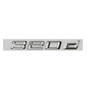 Motokrafta 320d Chrome Badge Emblem Logo Letter – Compatible with BMW 3 Series | Rear Trunk Boot Badge