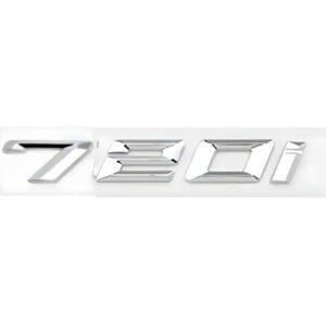 Motokrafta 720i Chrome Badge Emblem Logo Letter – Compatible with BMW 7 Series | Rear Trunk Boot Badge
