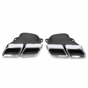 Motokrafta AMG C63 Style Dual Chrome Exhaust Tips – Compatible with Mercedes-Benz C-Class W205 / C205 Coupe (2015–2021) | Rear Bumper Upgrade