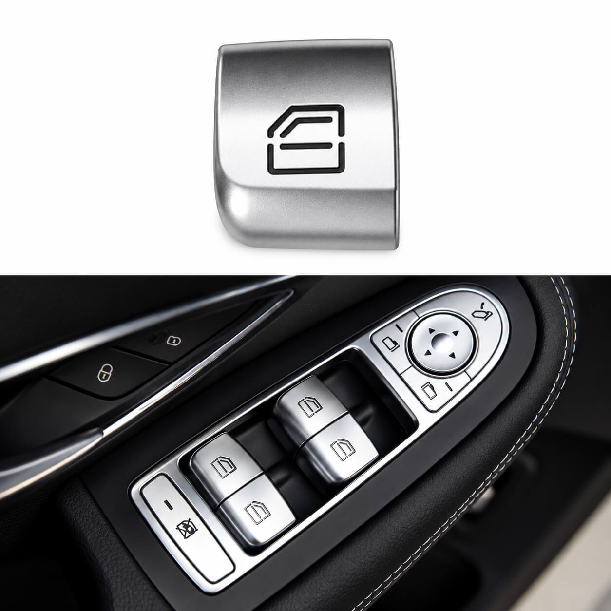 Motokrafta Window Switch Button Cover – Compatible with Mercedes-Benz C-Class W205 & GLC W253 (2015–2021) | Power Window Switch Trim Cover - Image 2