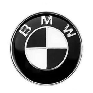Motokrafta 74mm Black & White Hood Trunk Badge Emblem Logo – Compatible with BMW  | Front Rear Bonnet Boot Badge