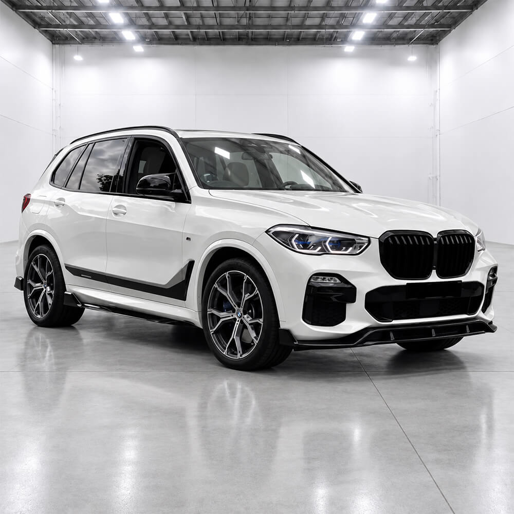 Motokrafta Aero Knight M Performance M Sport Style Glossy Black Side Skirt Splitter Running Board Kit – Compatible with BMW X5 G05 (2018–2022) | Side Step Extension - Image 2