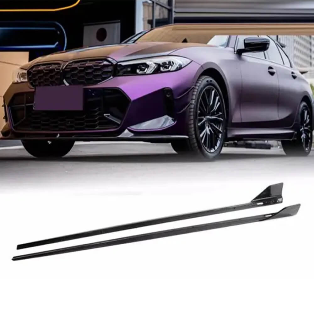 Motokrafta HMG28-CQ-03 M Performance MP Style Carbon Fiber Look Side Skirts Splitter Running Board – Compatible with BMW 3 Series G20 LCI (2023+) - Image 2
