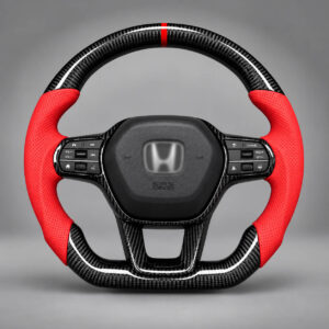Honda Civic Carbon Finish Red Grip Sport Style Steering Wheel (2018–Present) – Motokrafta